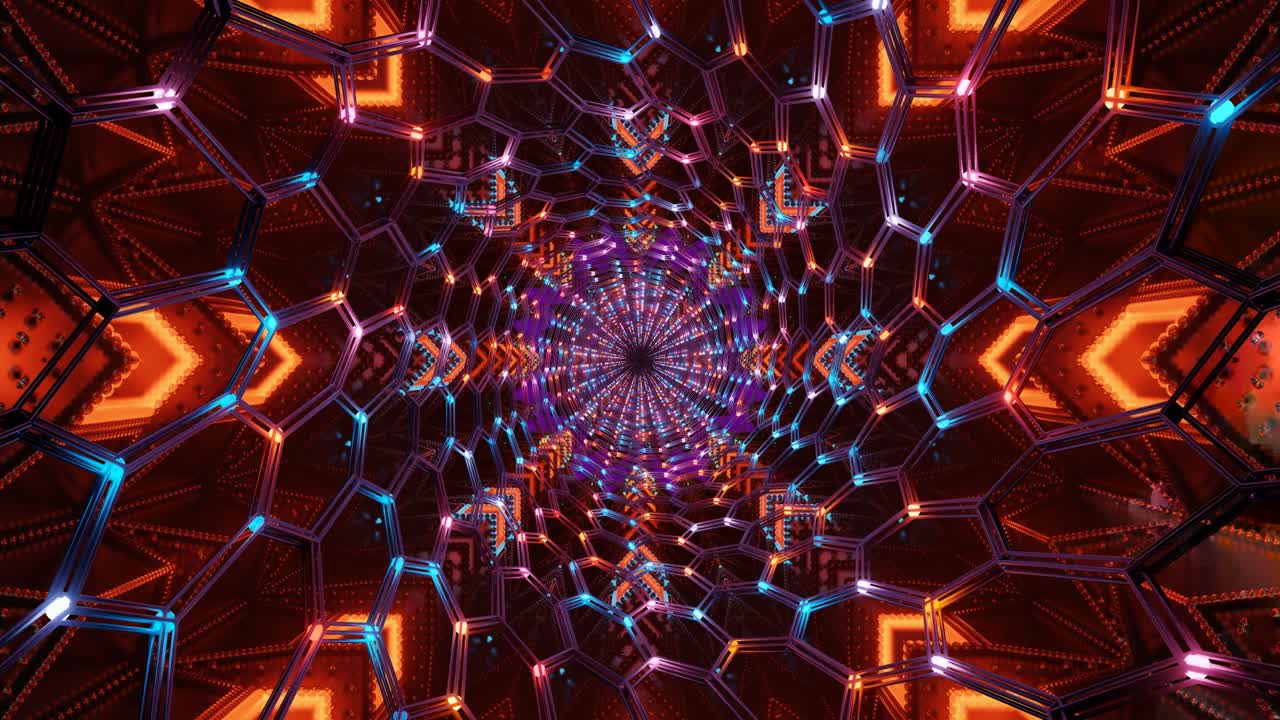 Experience an enchanting display of pulsating colors and dynamic shapes in a mesmerizing kaleidoscopic loop that captivates the senses and creates a soothing ambiance