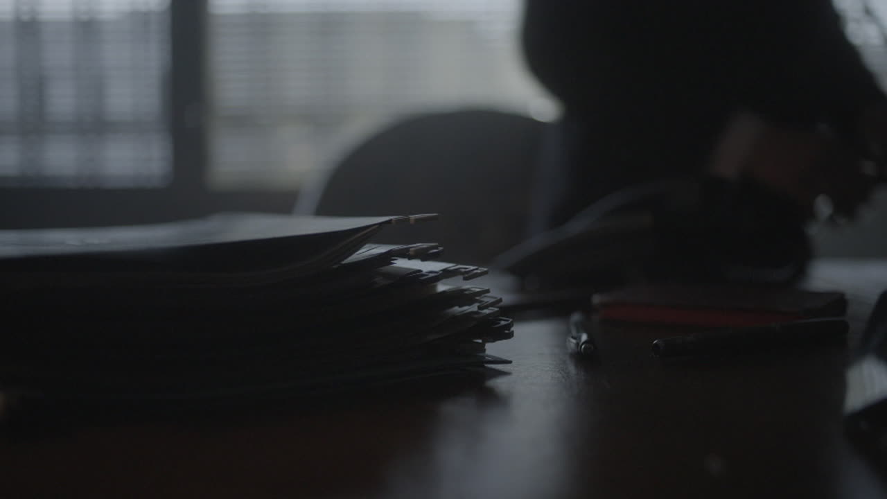 Office Desk with Files