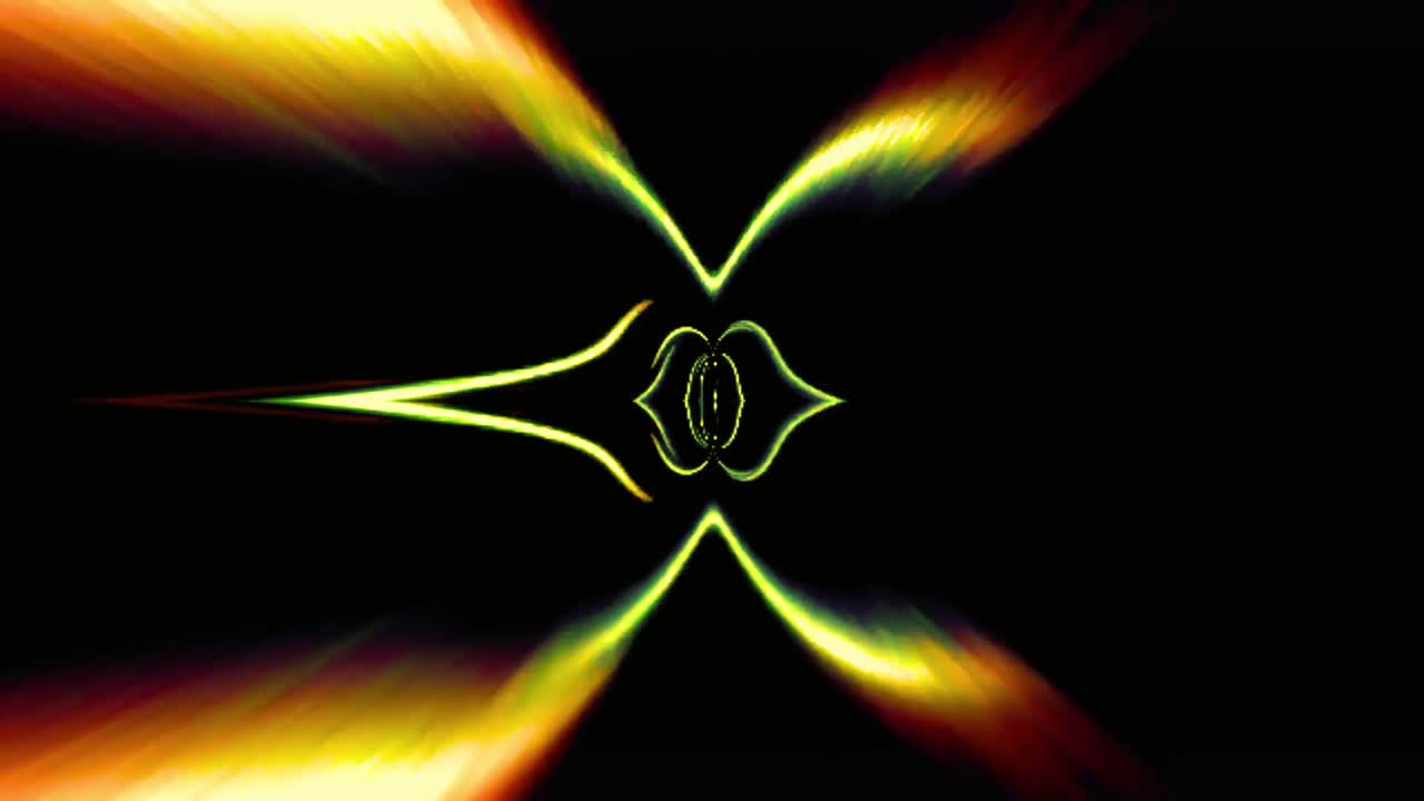 Abstract Symmetrical Light Pattern Pulsating on Black Background