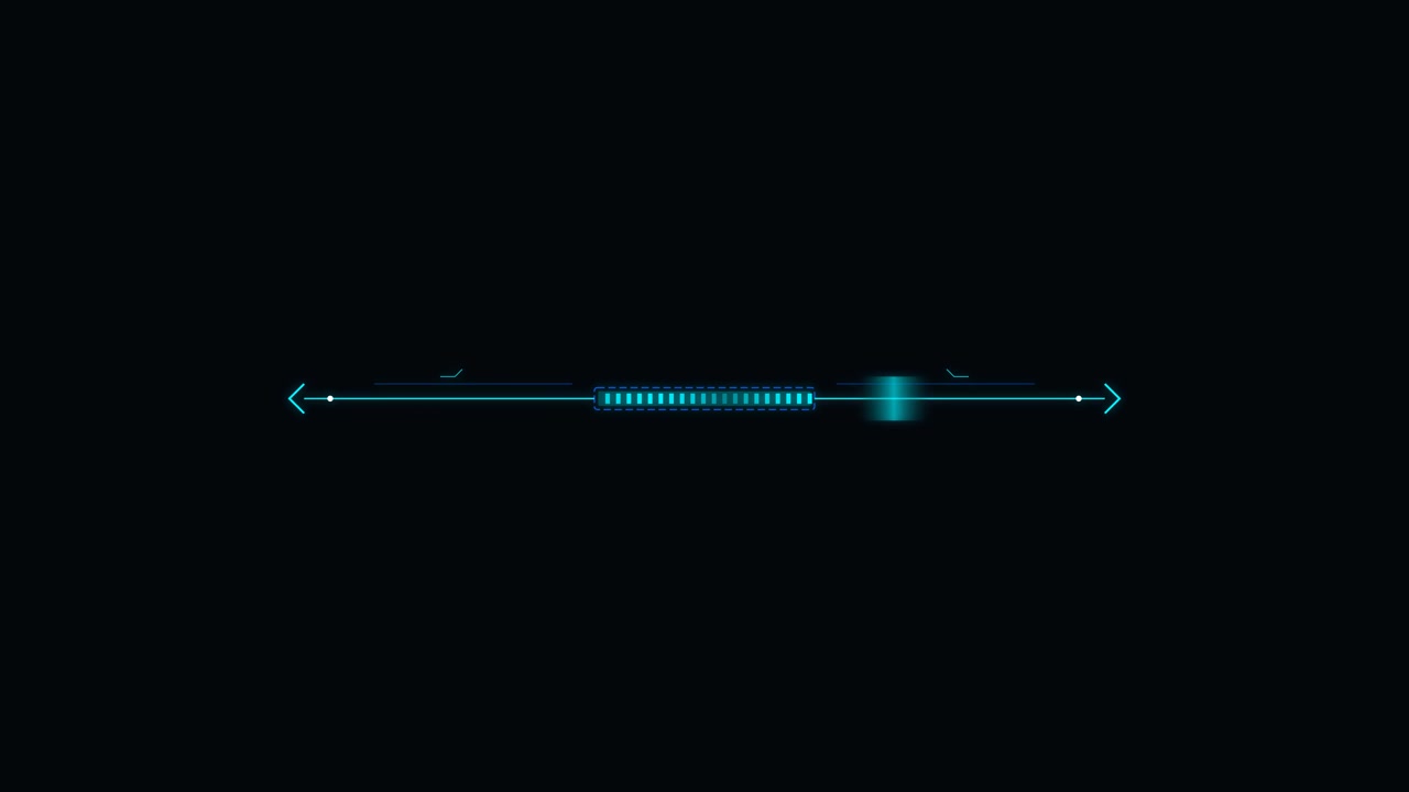 Futuristic Digital Loading Bar Animation on Black Background