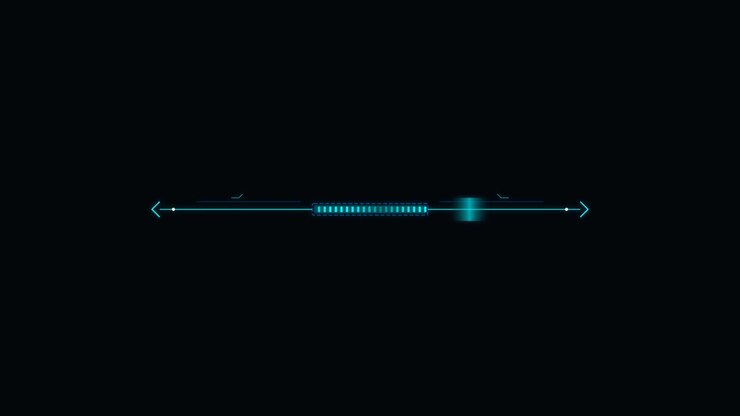 Futuristic Digital Loading Bar Animation on Black Background