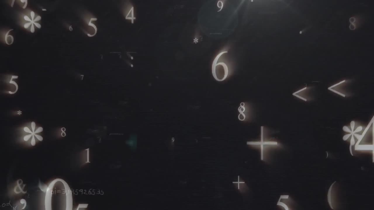 수학 방정식과 숫자의 애니메이션 변화