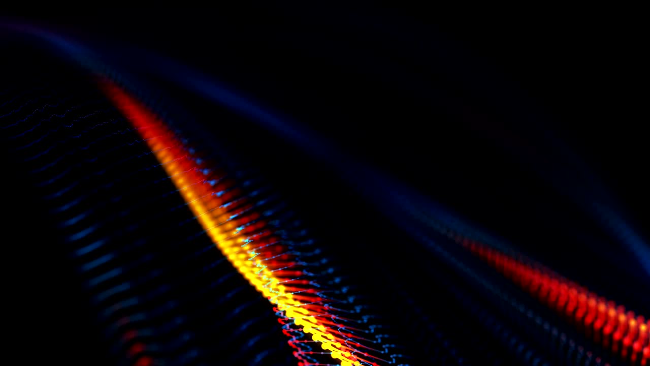 un bucle de fondo animado en 4k con elementos de audio. una onda digital abstracta en 3d.
