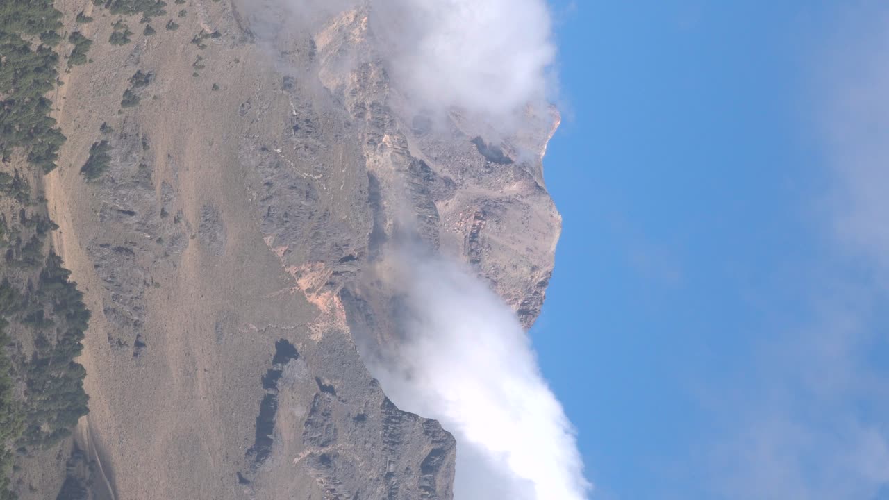 Timelapse del vulcano Iztaccihuatl con ripresa verticale.