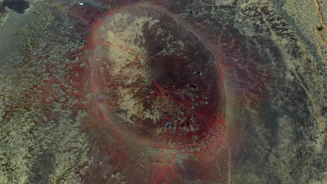 cinder cone volcano, st george, utah, overhead drone shot of one of the cinder cone's in washington county