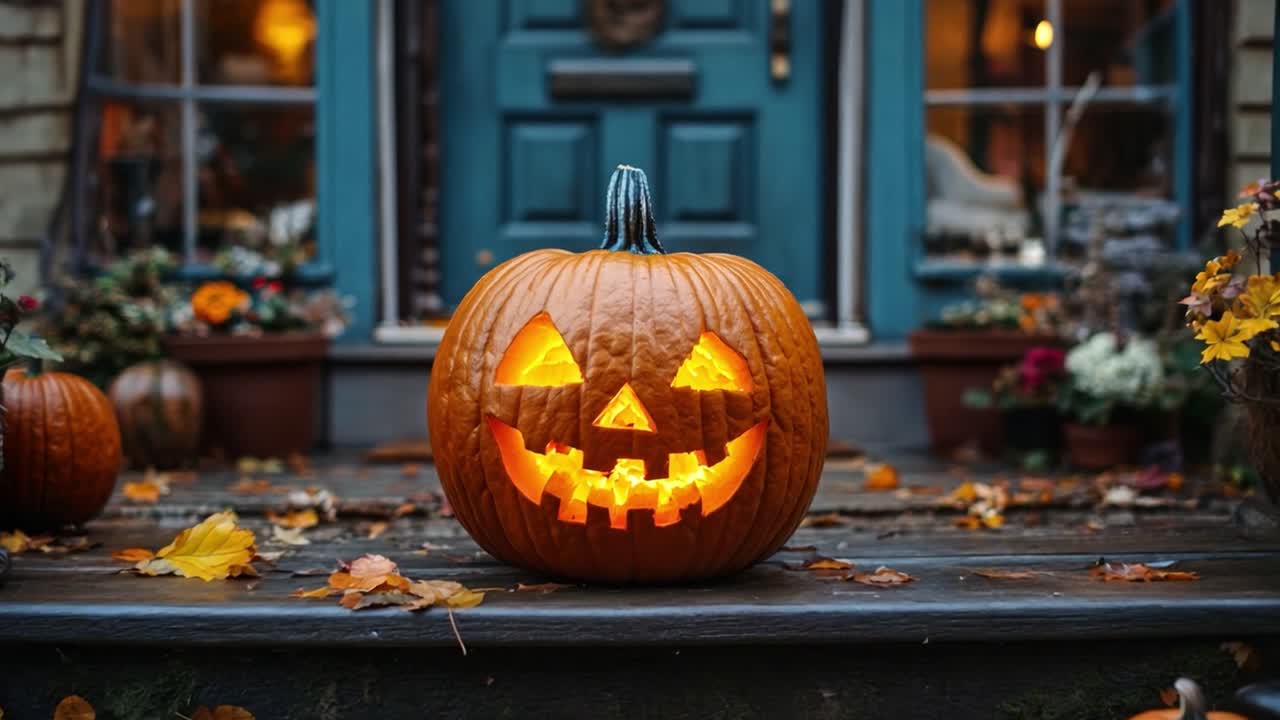 Balene di Halloween su un portico