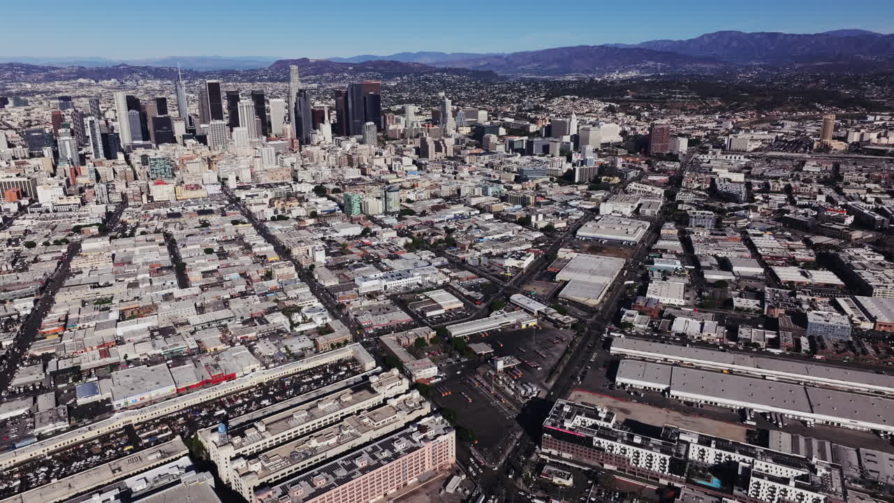 Aerial View of Downtown Los Angeles Cityscape