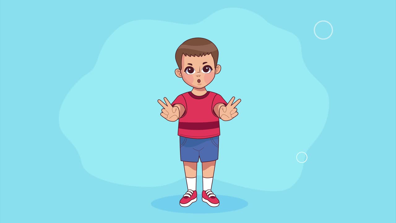 young little boy character animation