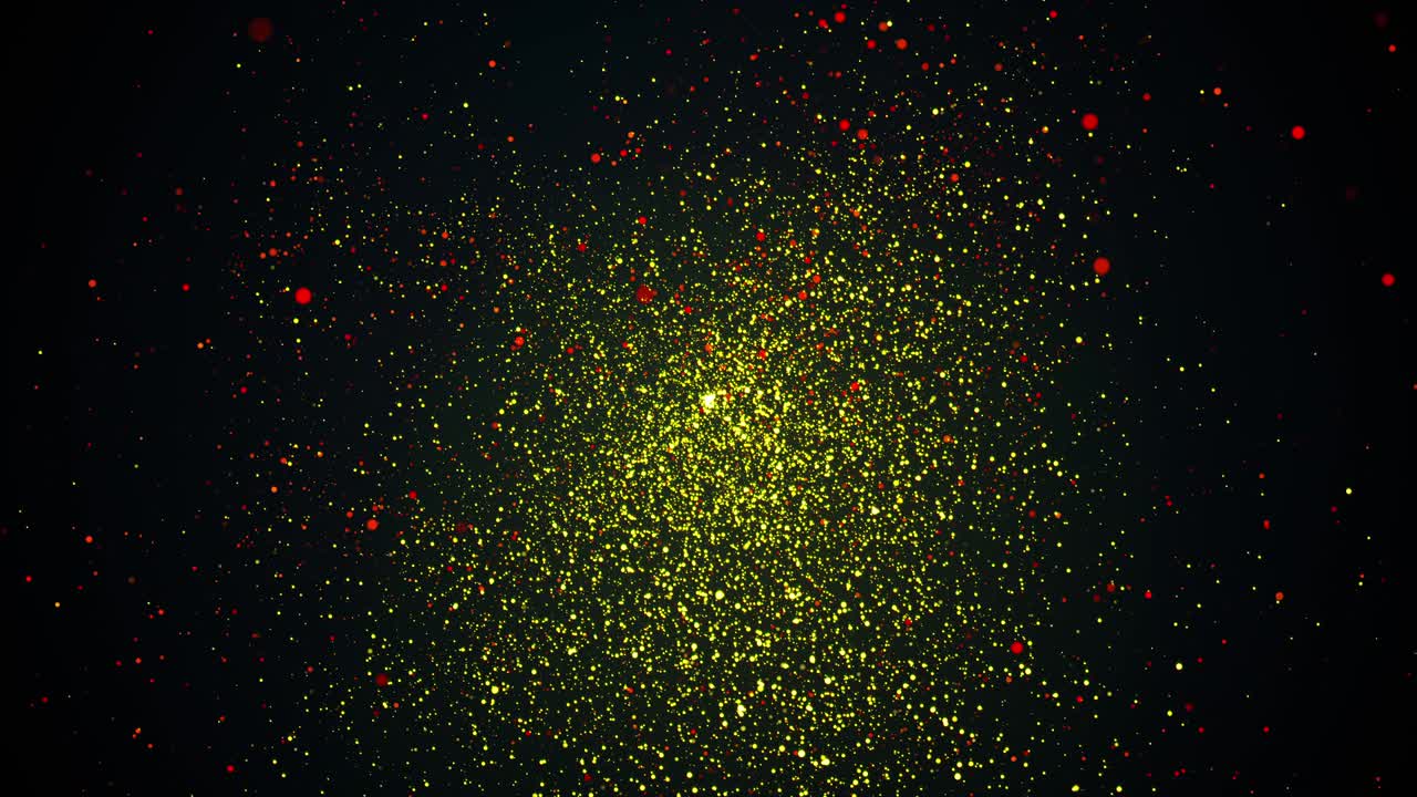 Random small particles. 3d rendering of gold dust. Computer generated backdrop