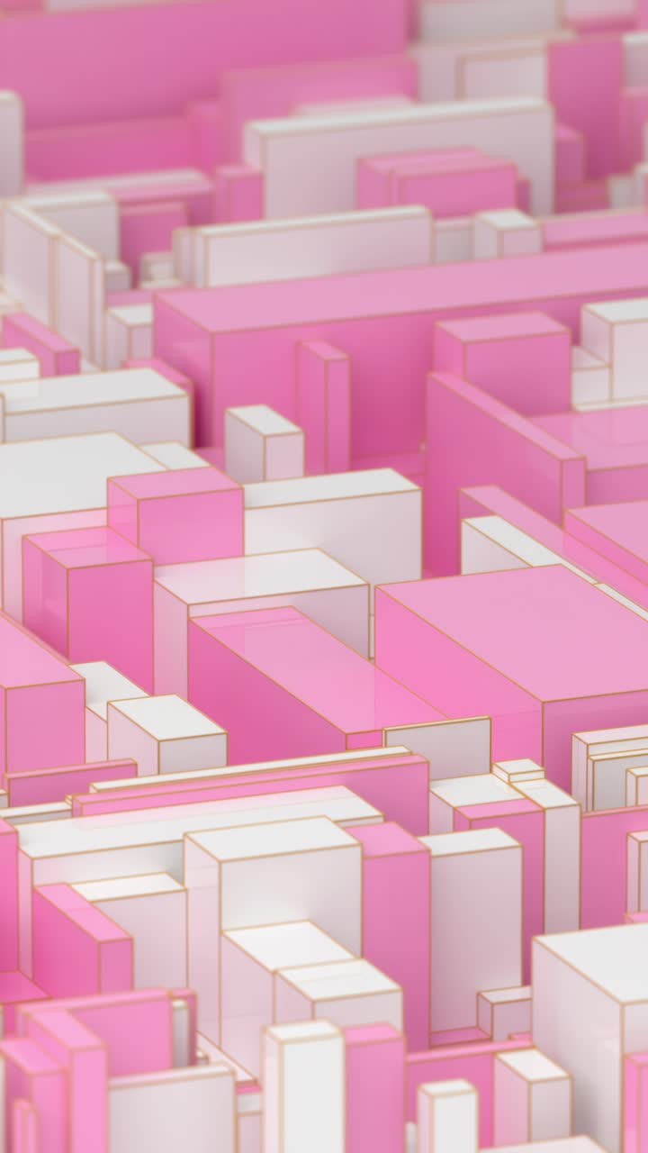 cubos geométricos abstractos rosados y blancos