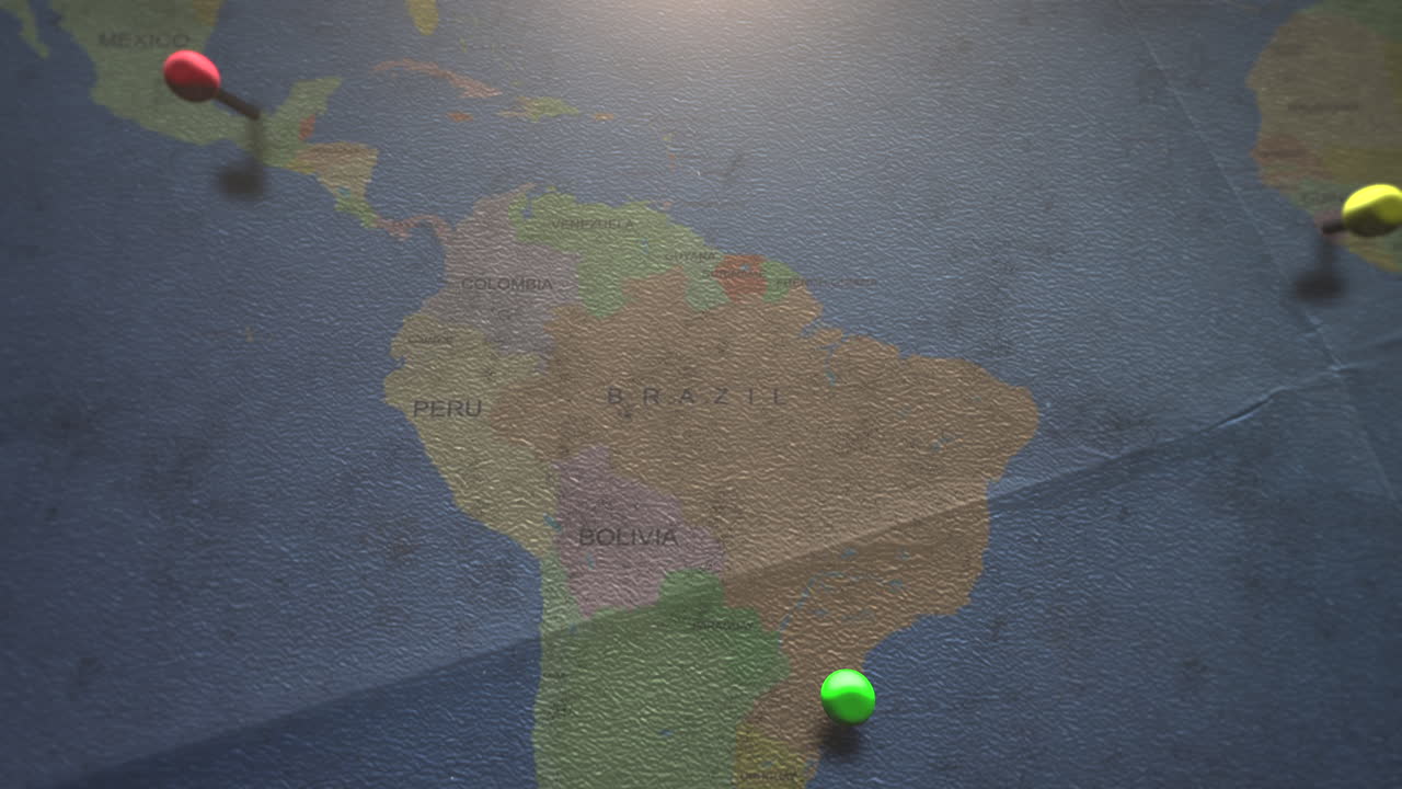 un intrincado mapa del mundo que destaca puntos de interés en medio de los océanos