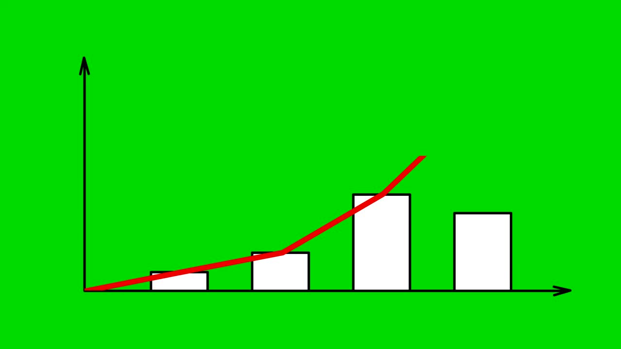 Bar graph with arrows axis grow chart business