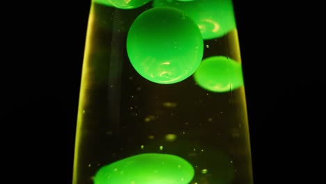 close-up of a green lava lamp