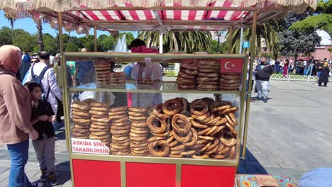 vendedor de simit turco en estambul