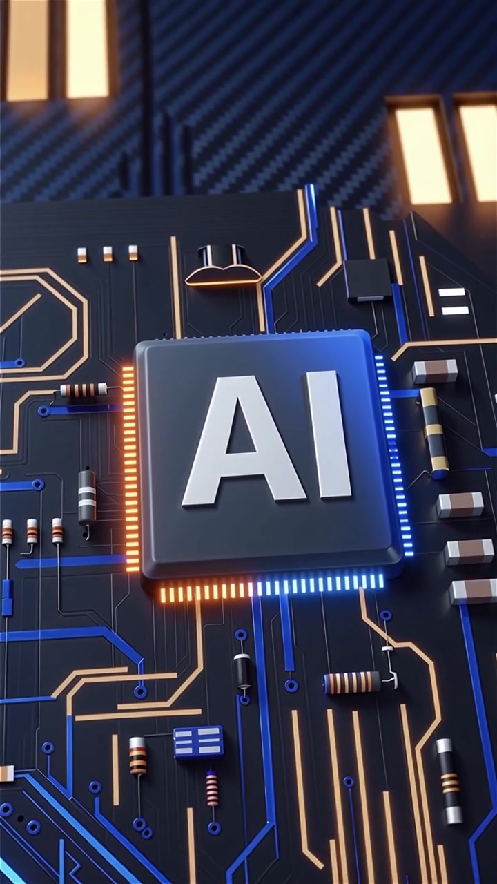 Futuristic AI Chip Motherboard Technology Background