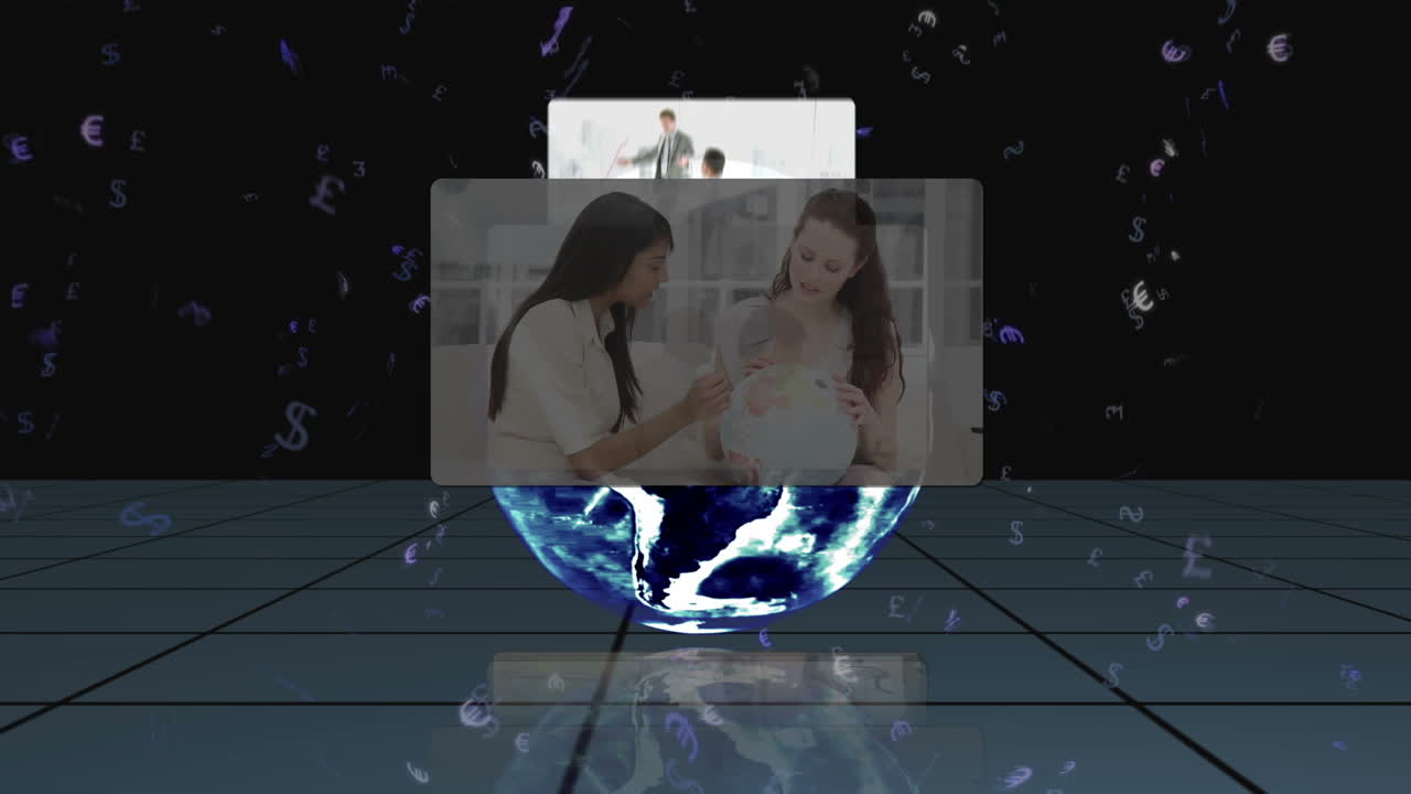 los videos aparecen desde detrás de una tierra giratoria con la imagen de la tierra cortesía de nasa.org