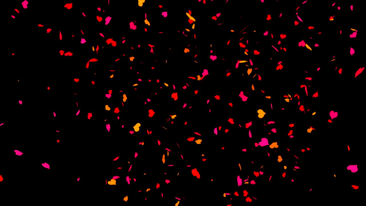 검은색 배경 에 있는 다채로운 콘페티