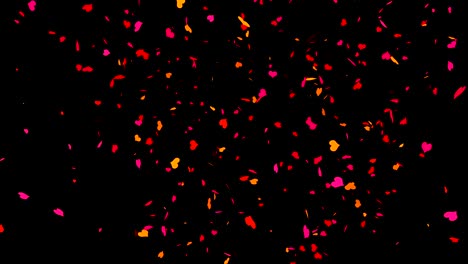 confeti colorido sobre un fondo negro