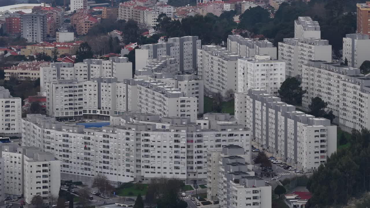 Densely populated urban area in Gaia city