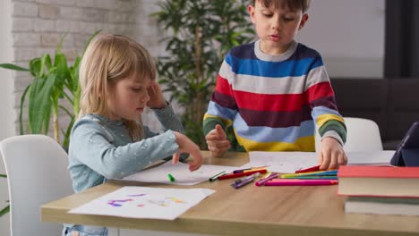 video of big brother helping his sister with her homework