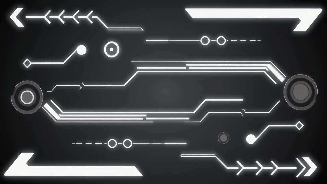 Abstract Futuristic Technology Background with Glowing UI Elements