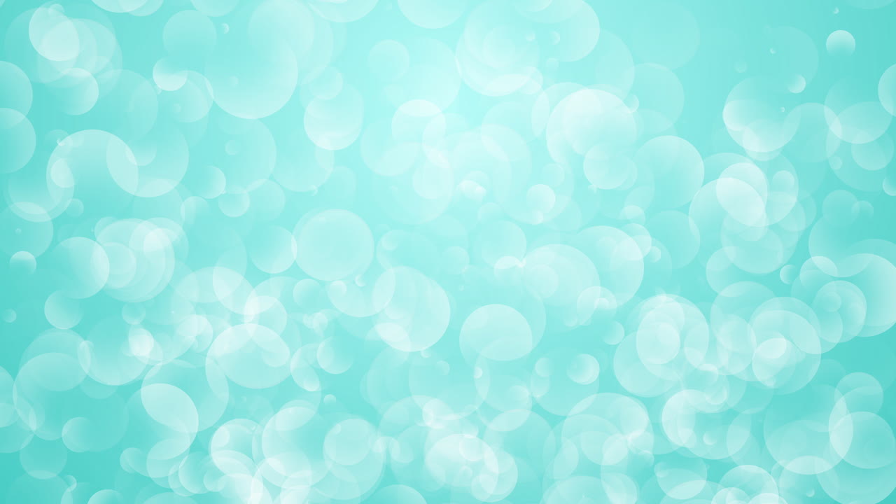 Abstract blue background with bubbles chaotically moving up. Looped animation.