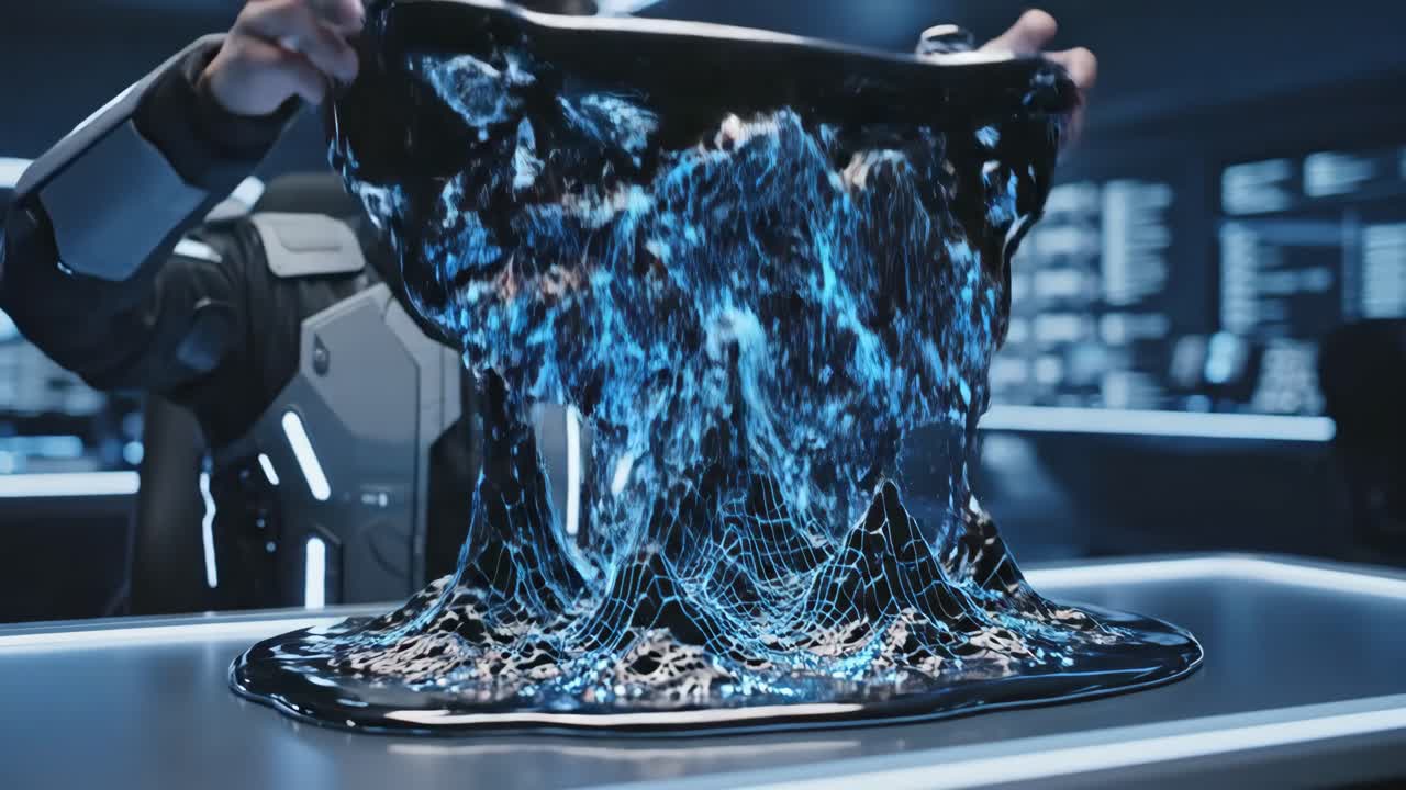 Futuristic Gaming Keyboard with AI liquid interaction