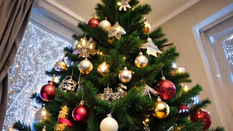 decorated christmas tree with ornaments and lights