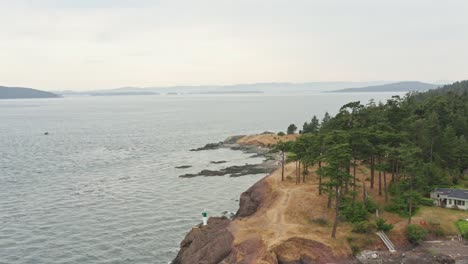 The-beautiful-shoreline-and-natural-habitat-of-Vancouver,-Canada---Drone-Aerial-Shot