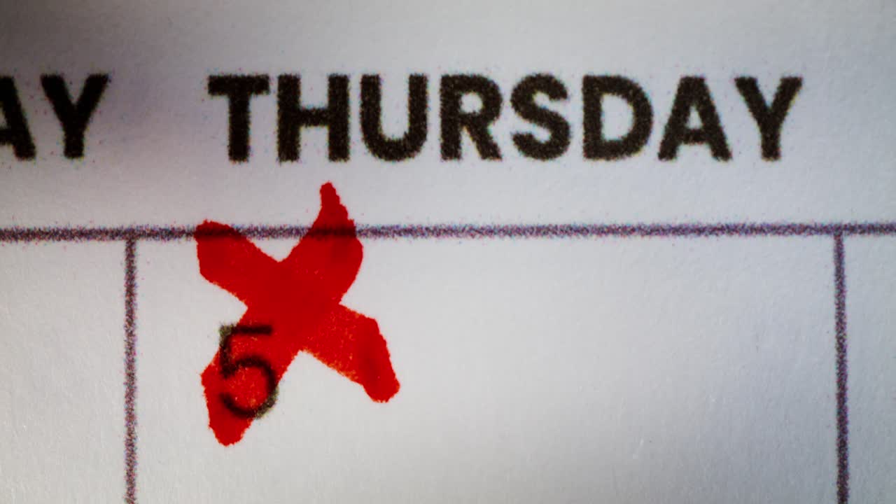 Marked Thursday, 5th on Calendar