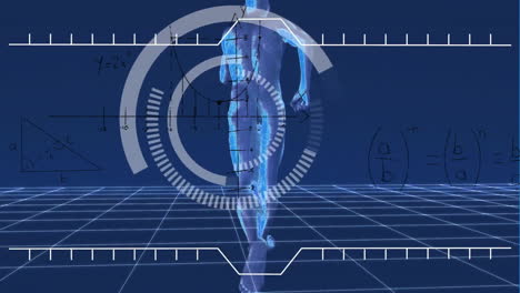 animation of scanner over cross section of male body running on blue background