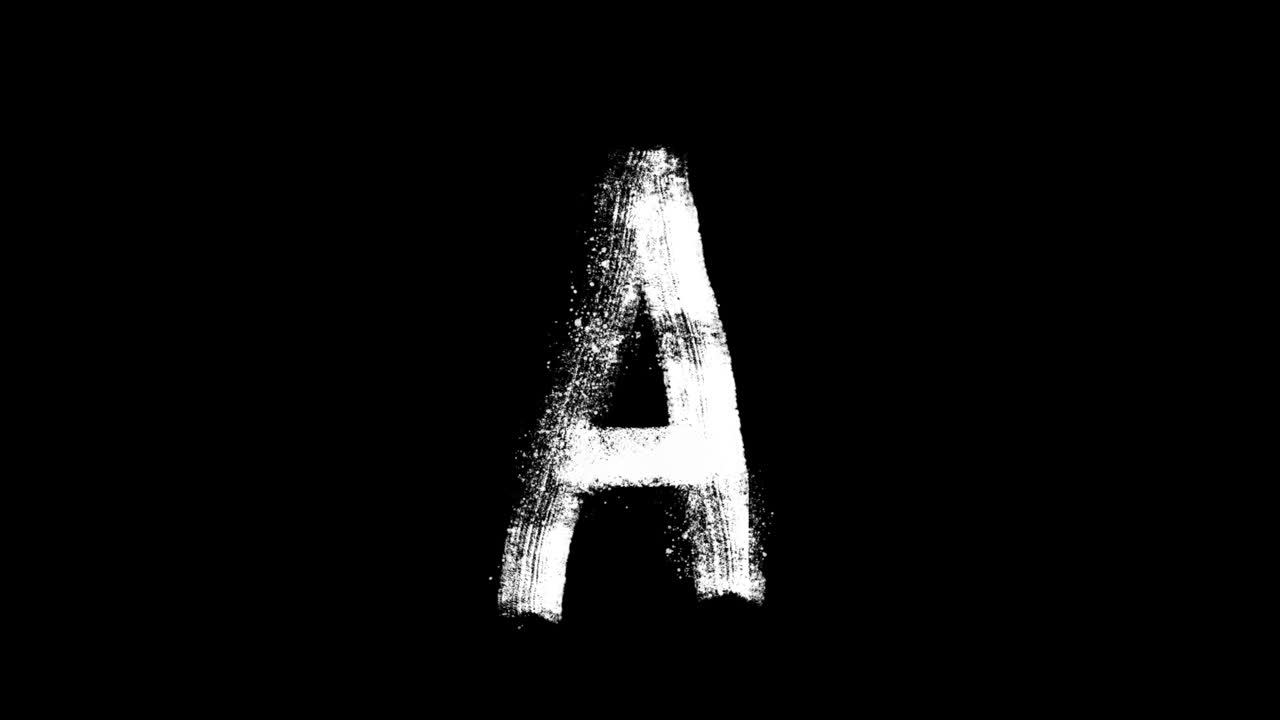 Animated White Brushstroke Letter A on Black Background