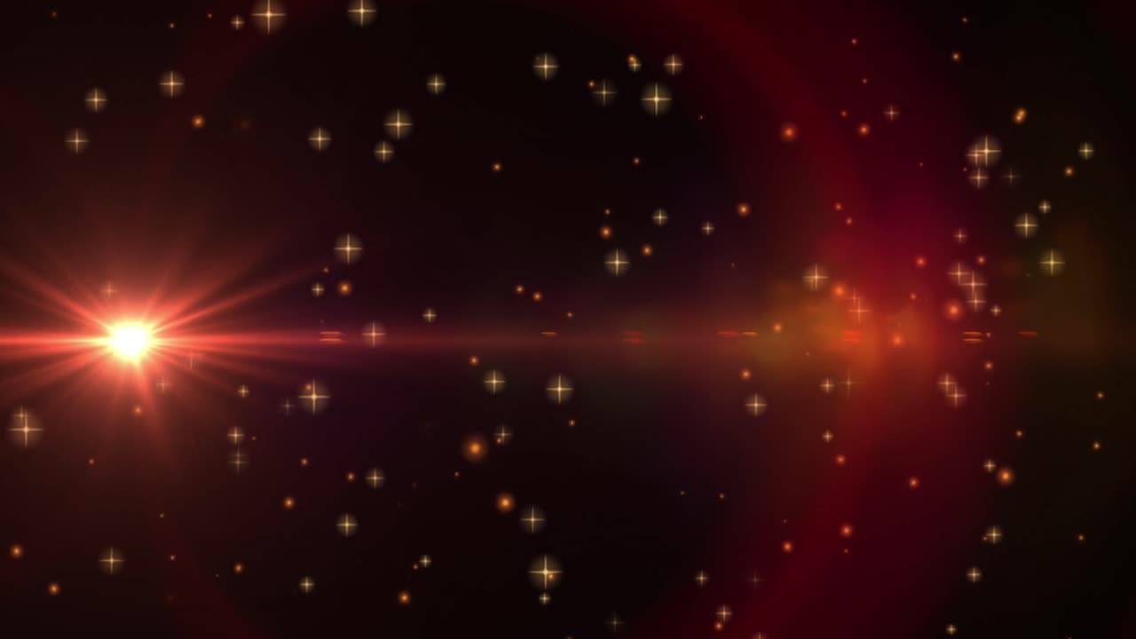 검은 바탕에 여러 개의 별과 밝은 반점의 애니메이션