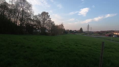driving through the countryside