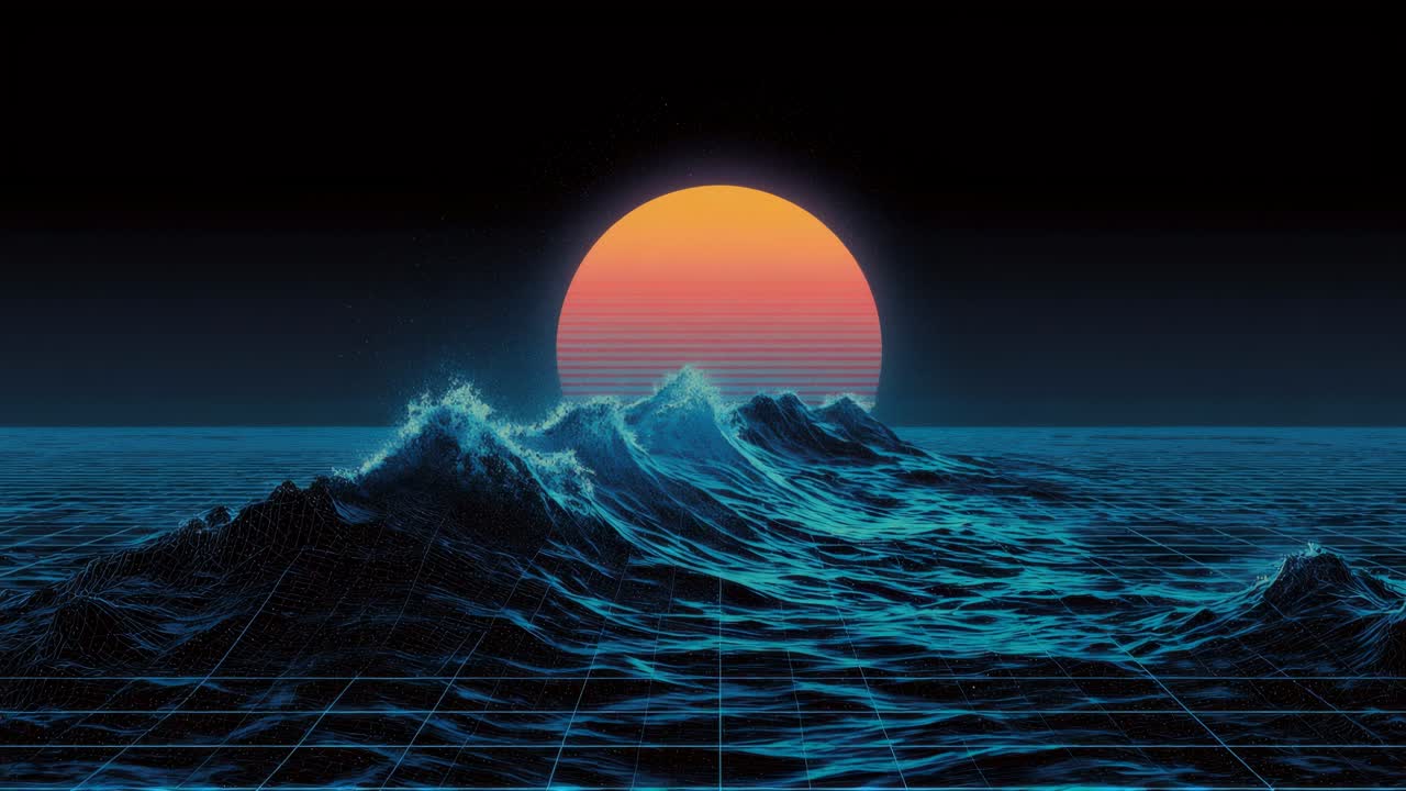 Discover the retro futuristic ocean sunset aesthetic with vibrant colors and serene views