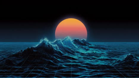 discover the retro futuristic ocean sunset aesthetic with vibrant colors and serene views