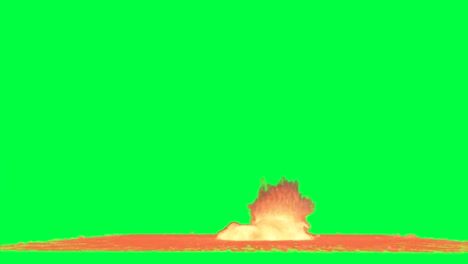 pantalla verde de explosión de fuego