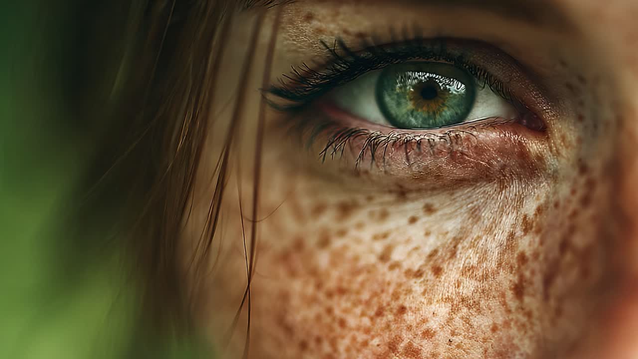 A Close-Up of a Freckled Eye Highlighting Its Rich Colors and Intricate Details, Capturing the Beauty of Natural Features and Unique Texture