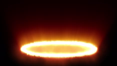 abstract fast power red energy circle on black background. fantasy fire portal door or futuristic teleport. 3d animation. flowing shine flame hole. round shape light element.