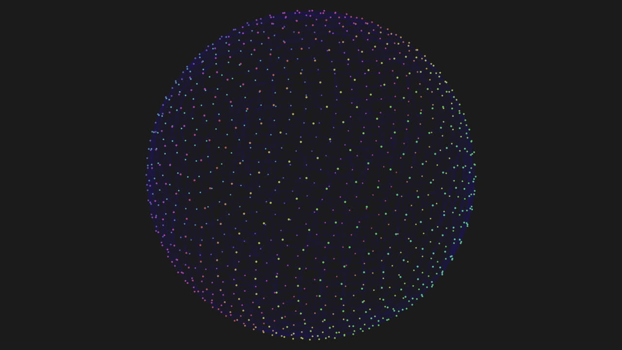 Abstract sphere constructed from dots a captivating visual puzzle