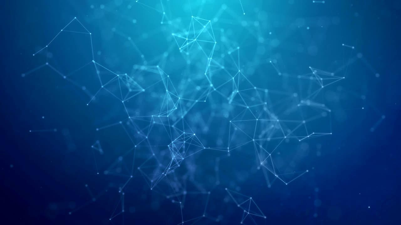 Technological connection futuristic shape, blue dot network, abstract background