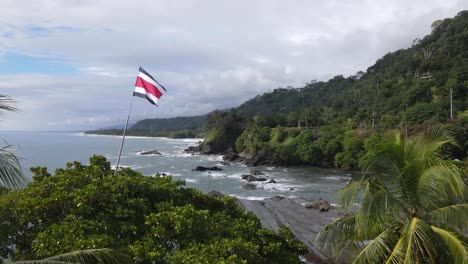 Aerial-shot-of-the-coastal-town-Dominical-in-Costa-Rica