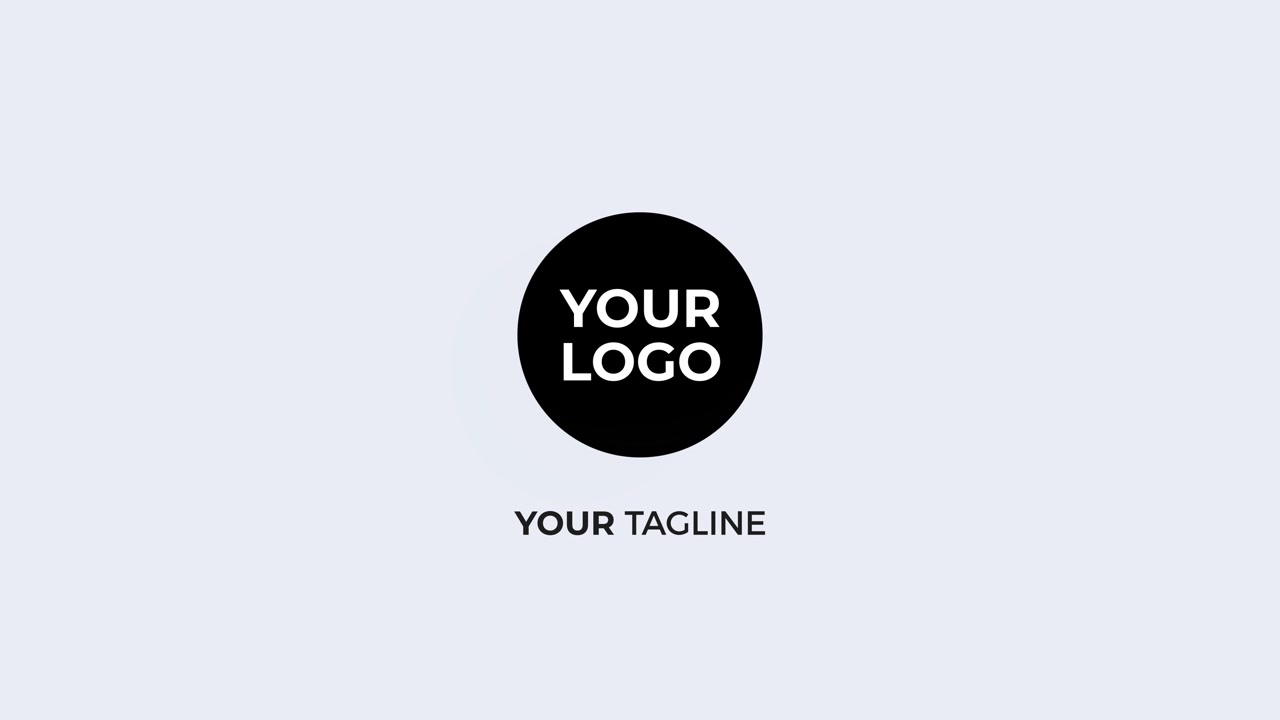 Ren minimalistisk logoafsløringsanimation med slogan