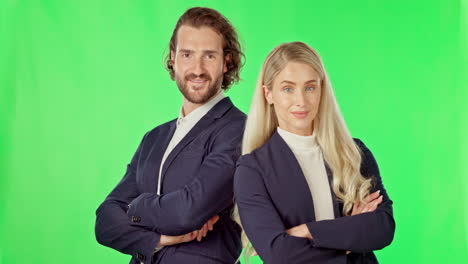 portrait, business and green screen or happy