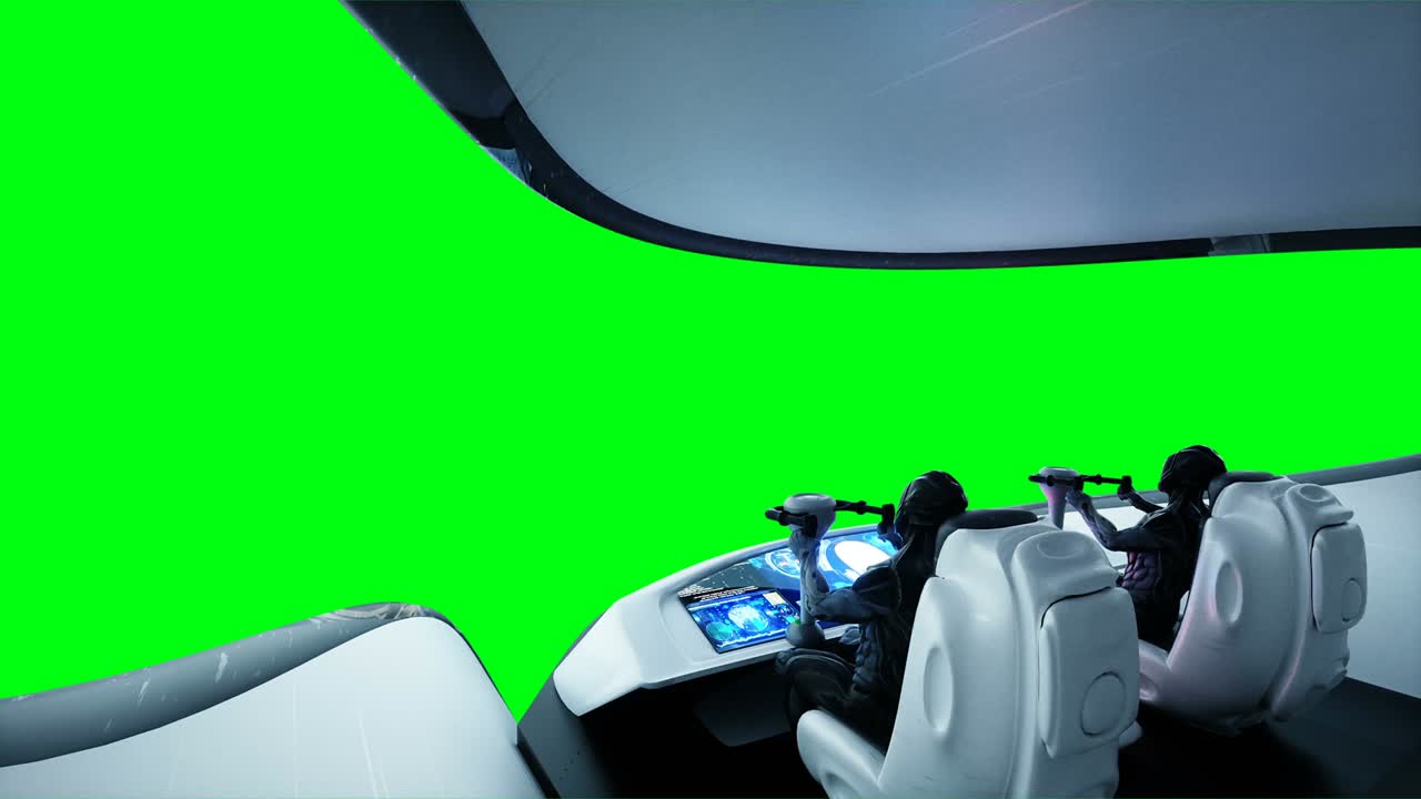 로과 함께 미래의 sf 인테리어, 그린 스크린 4k 영상