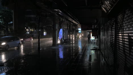 Rain-pouring-at-night-Bangkok-Thailand