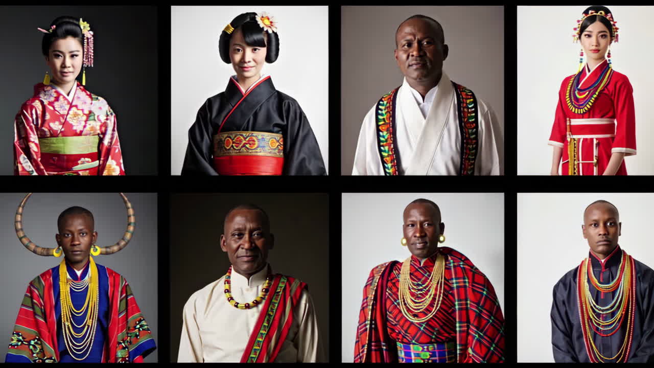 Diverse Portraits in Traditional Attire