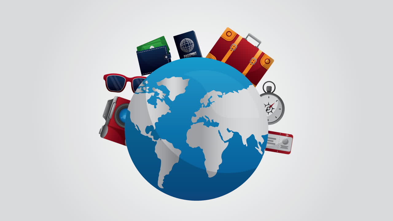 지구 행성과 함께 세계 여행 애니메이션