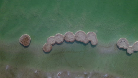 Blick-Von-Oben-Auf-Große-Salzkreise,-Die-Sich-Im-Toten-Meer-Bilden-–-Das-Wasser-Sieht-Grün-Aus