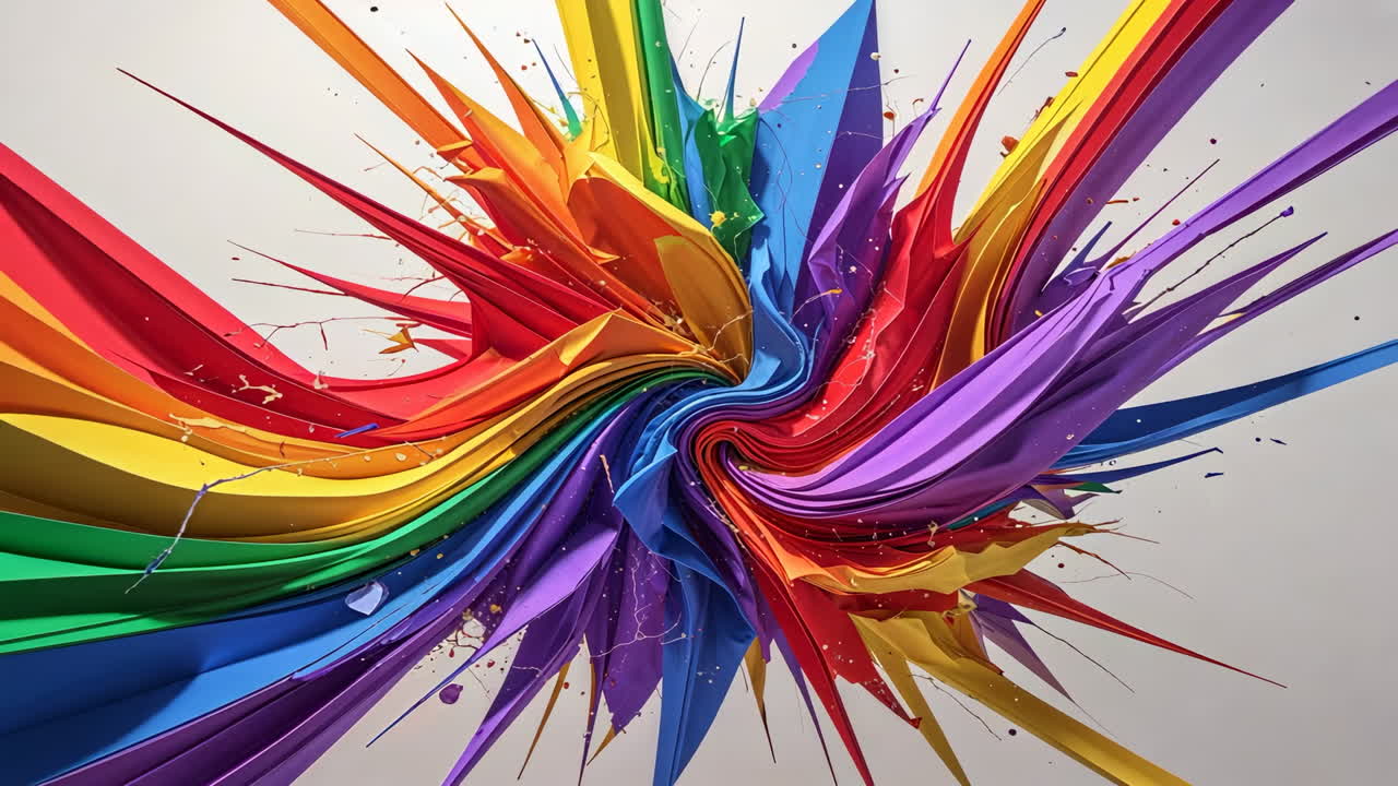 Vibrant Rainbow Color Explosion Abstract Art